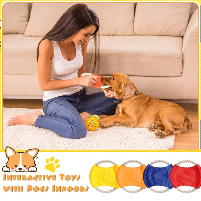 Bite-resistant Durable Cotton Flying Discs Dog Rope Toy