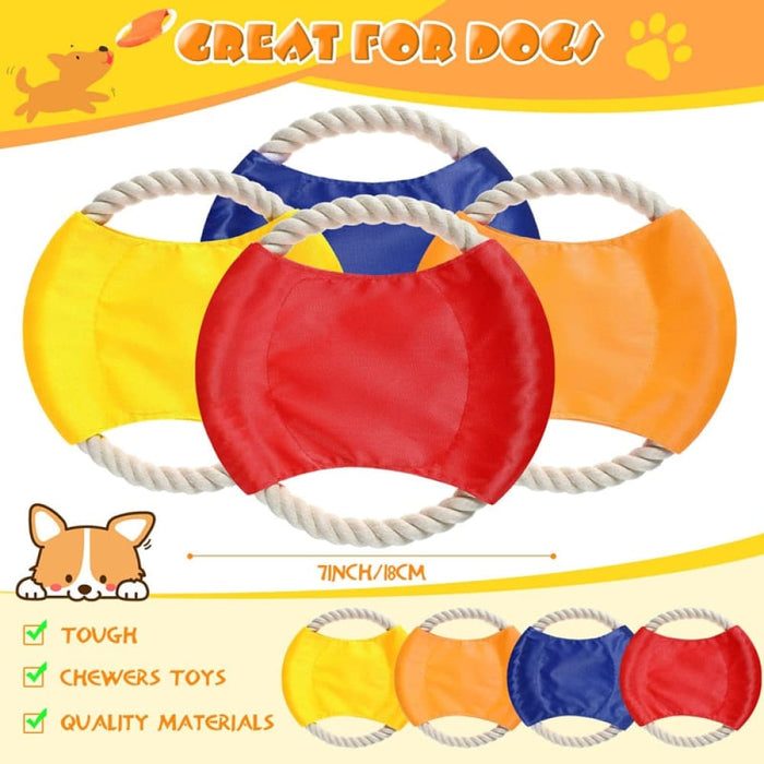 Bite-resistant Durable Cotton Flying Discs Dog Rope Toy