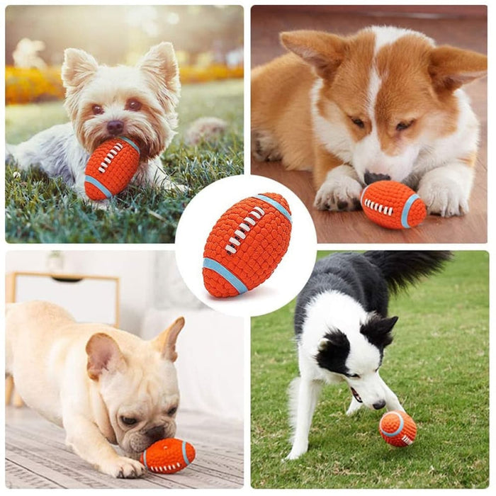 Bite-resistant Floatable Bouncy Squeaker Football Toy