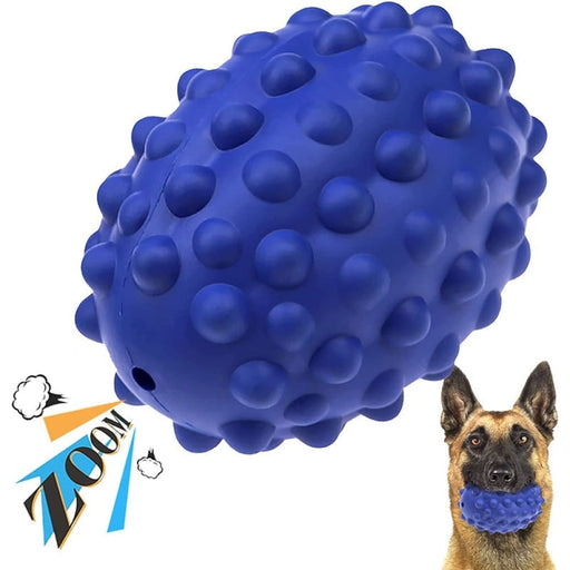 Bite-resistant Natural Rubber Squeaker Pet Chew Ball Toy