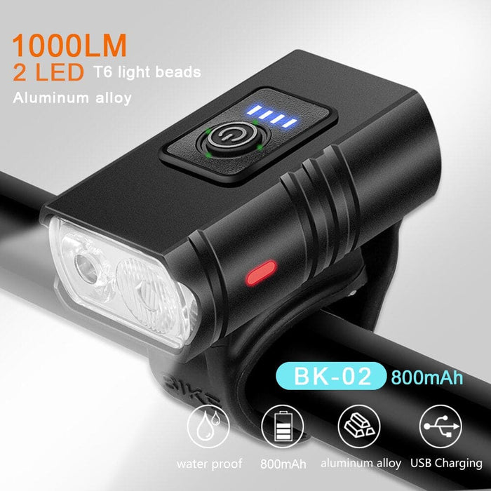 Bk02 Bike Light Usb Rechargeable T6 Led Bicycle Lights 6