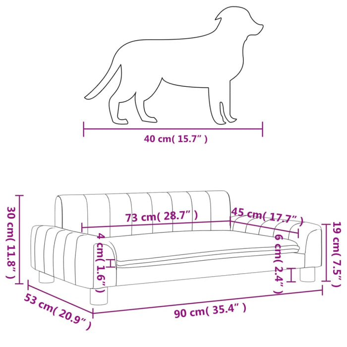 Dog Bed Black 90x53x30 Cm Fabric Oionpo