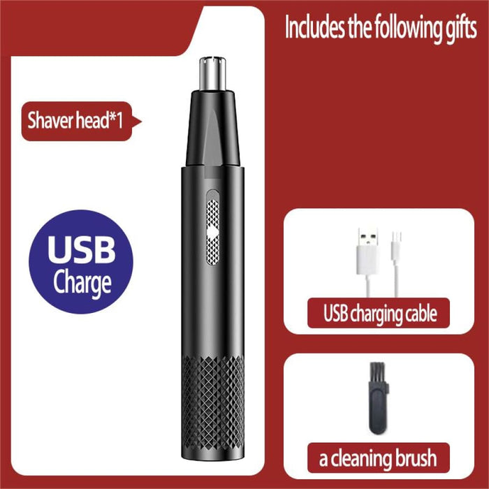 Black Blue And White Nose Hair Trimmer Metal Shaver