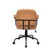 Black Frame Faux Leather Home Office Chair In Brown