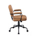 Black Frame Faux Leather Home Office Chair In Brown