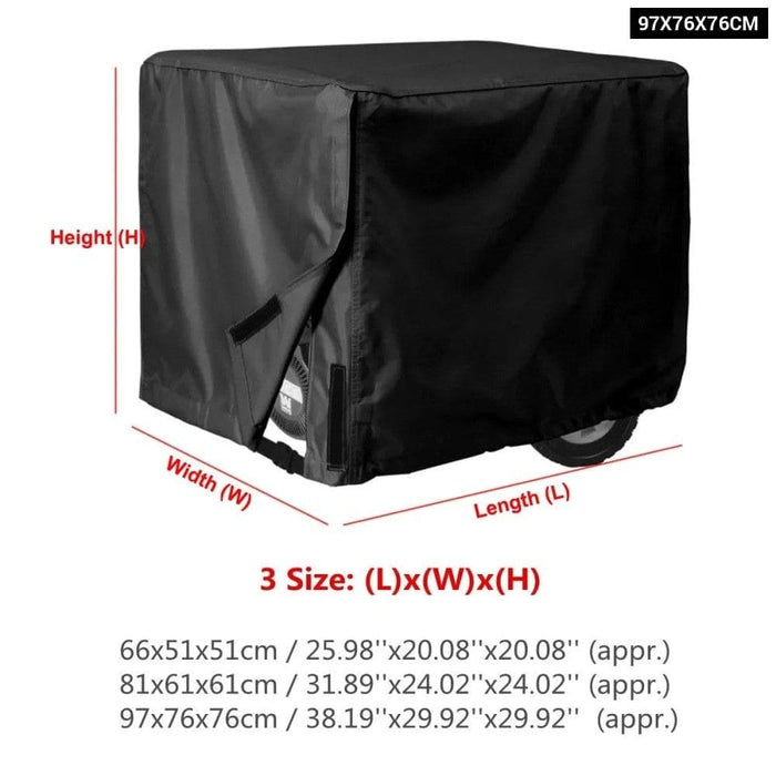 Black Generator Cover Windproof Protective Canopy Shelter