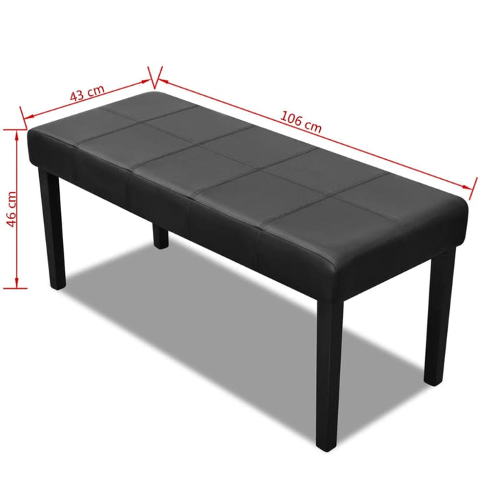 Black High Quality Artificial Leather Bench Xaooba