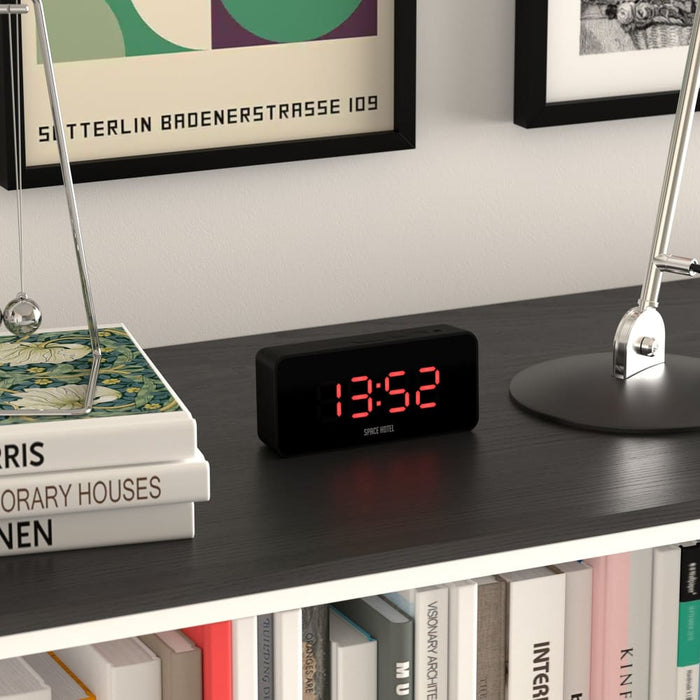 Black Hypertron Alarm Clock With Red Led