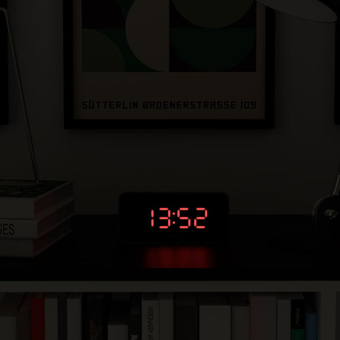 Black Hypertron Alarm Clock With Red Led