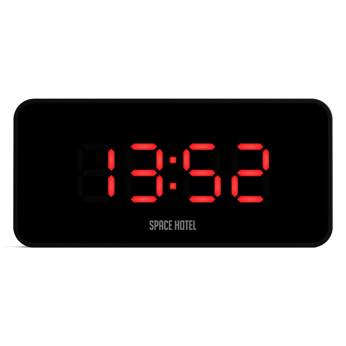 Black Hypertron Alarm Clock With Red Led