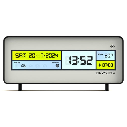 Black Lcd Alarm Clock With White Lens