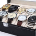 Black Pu Leather Watch Organizer Display Storage Box Cases