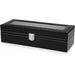 Black Pu Leather Watch Organizer Display Storage Box Cases