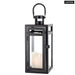 Black Metal Candle Lanterns Hanging With Tempered Glass