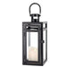 Black Metal Candle Lanterns Hanging With Tempered Glass