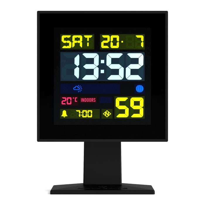 Black Monolith Lcd Alarm Clock Sleek Design