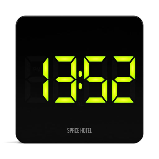 Black Orbatron Alarm Clock With Green Led