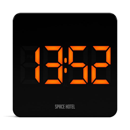 Black Orbatron Alarm Clock With Orange Led