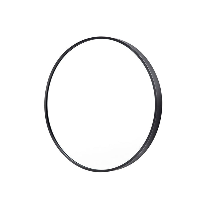 Black Wall Mirror Round Aluminum Frame Makeup Decor