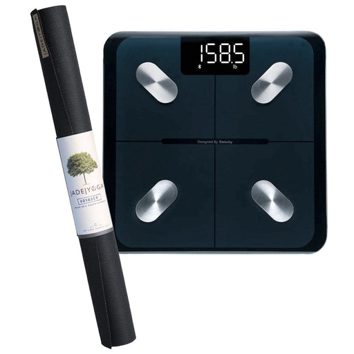 Black Yoga Mat And Body Fat Scale Bundle