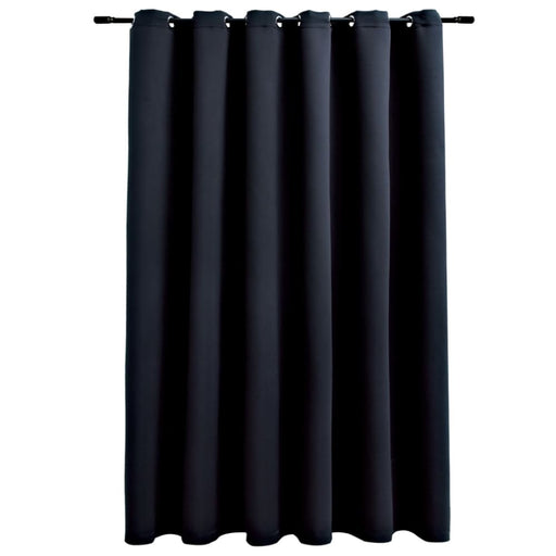 Blackout Curtain With Metal Rings Black 290x245 Cm Otaaot