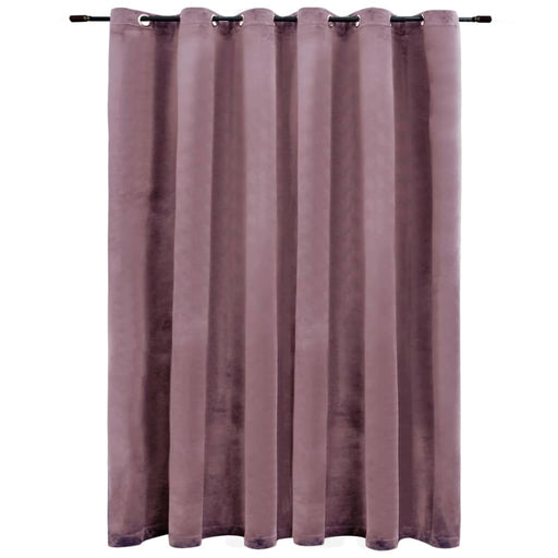 Blackout Curtain With Metal Rings Velvet Antique Pink