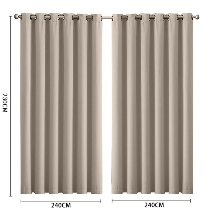 Goslash Picks 2x Blockout Curtains Panels 3 Layers Eyelet