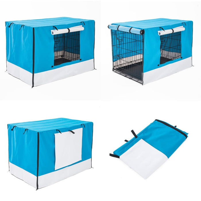 Blue Cage Cover Enclosure For Wire Dog Crate 30in