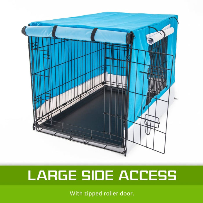 Blue Cage Cover Enclosure For Wire Dog Crate 30in