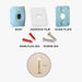 4x Blue Door Stopper Wall Mount Stop Adhesive Catch Hole