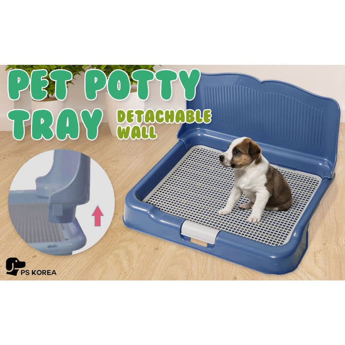 Blue Dog Pet Potty Tray Training Toilet Detachable Wall T2