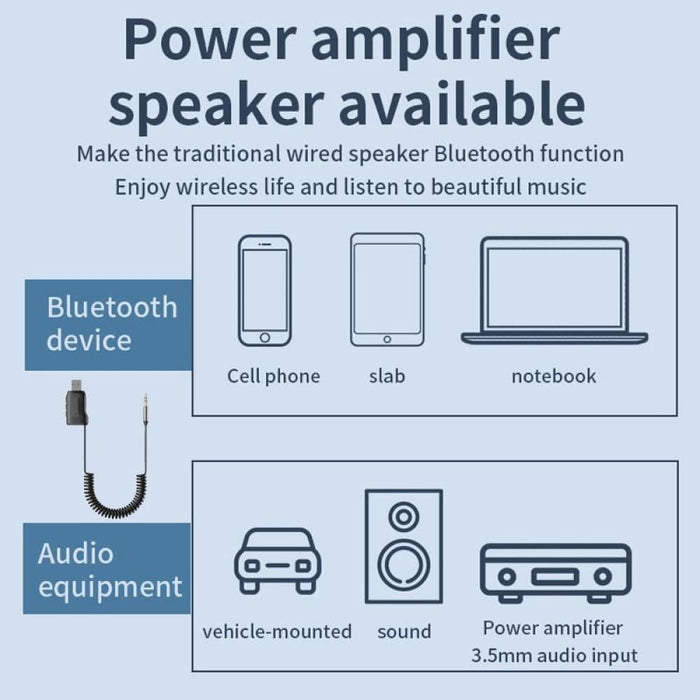 Bluetooth 5.4 Adapter Car Receiver Support u Disk Play Aux