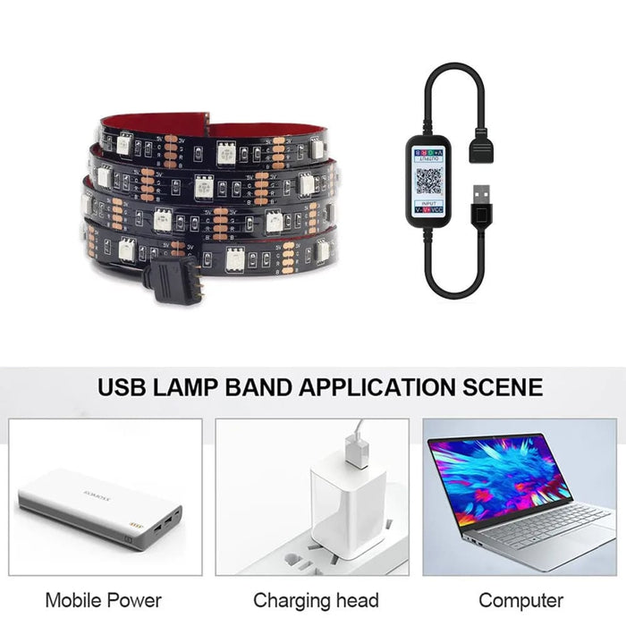 Bluetooth Rgb Light Strips For Tv And Bedside 5050 Colour