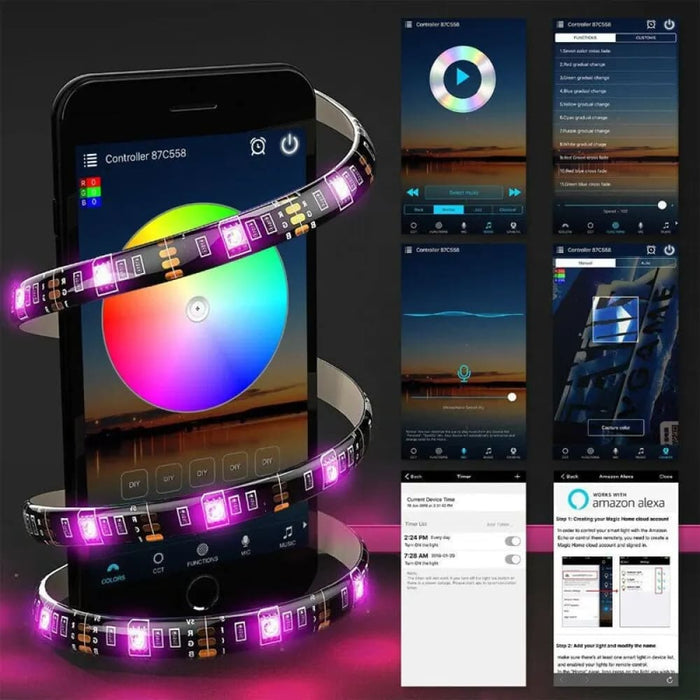 Bluetooth Rgb Light Strips For Tv And Bedside 5050 Colour