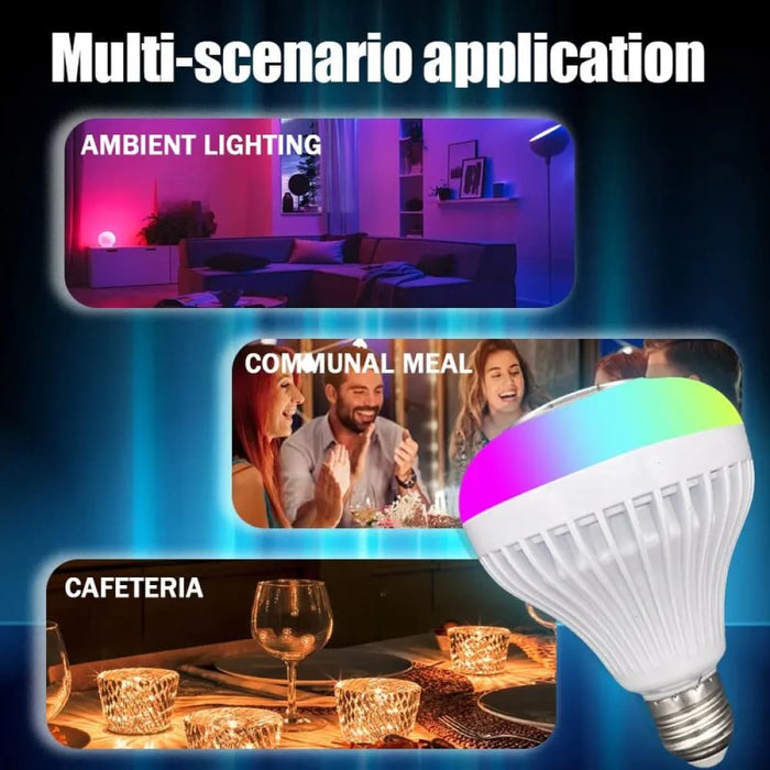 Bluetooth Speaker Led Music Light Bulb Rgb Colour Changing