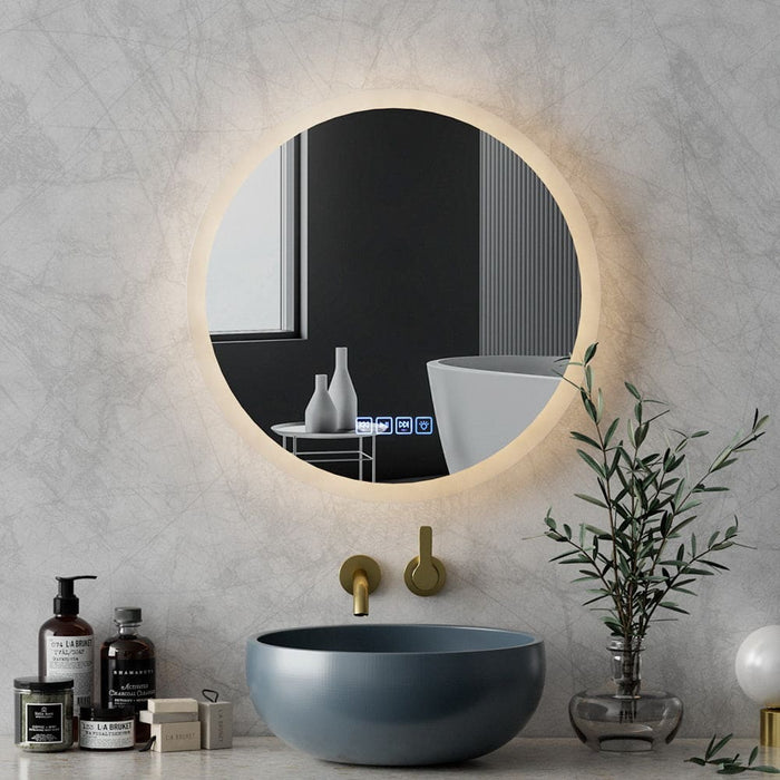 Bluetooth Led Wall Mirror With Light 50cm Bathroom Decor