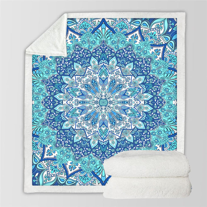 Bohemian Blanket For Beds Floral Paisley Thin Quilt Sky