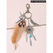 Boho Dream Catcher Keychain With Hamsa Hand And Crystal