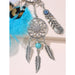 Boho Dream Catcher Keychain With Hamsa Hand And Crystal