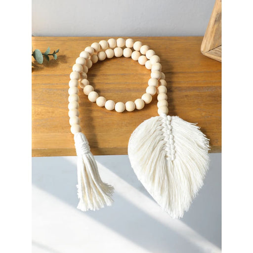 Boho Wood Bead Macrame Wall Hanging Decor