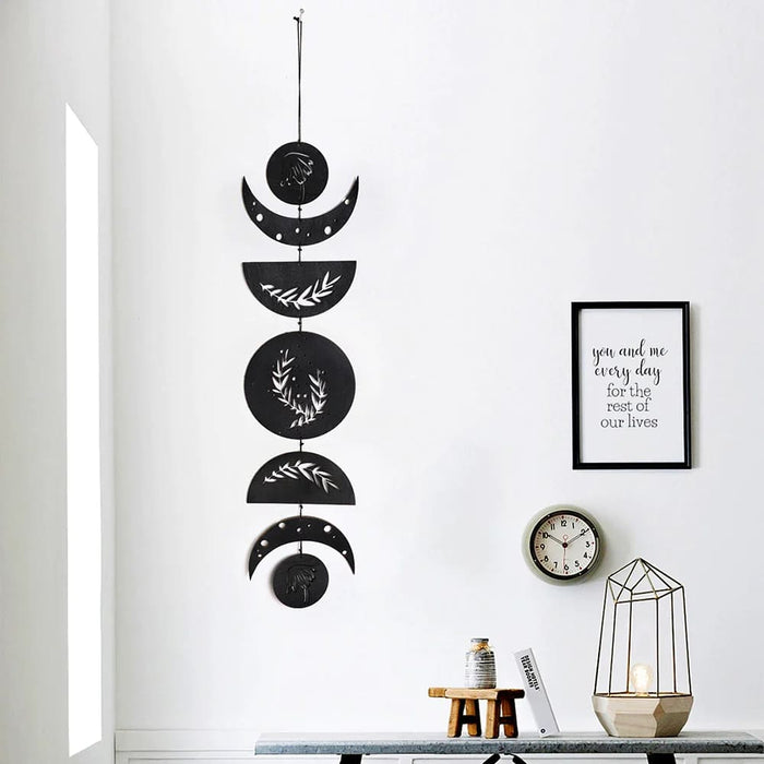 Boho Wooden Moon Garland for Ramadan Decor