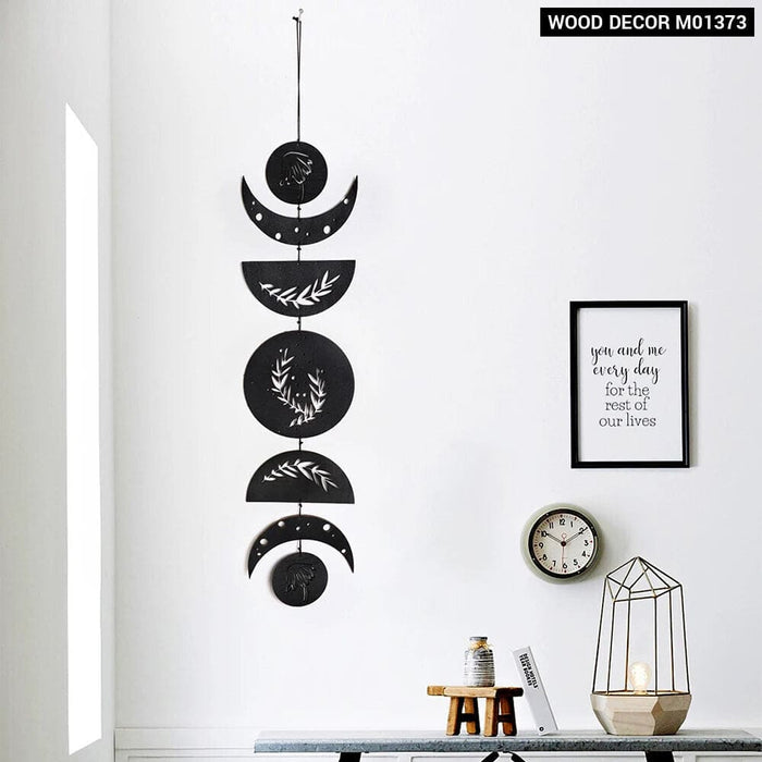 Boho Wooden Moon Garland for Ramadan Decor