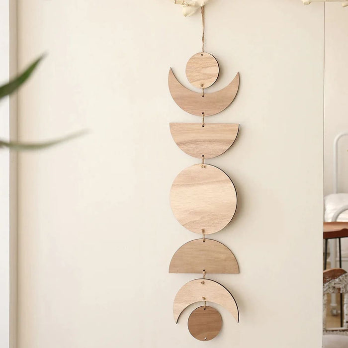 Boho Wooden Moon Garland for Ramadan Decor