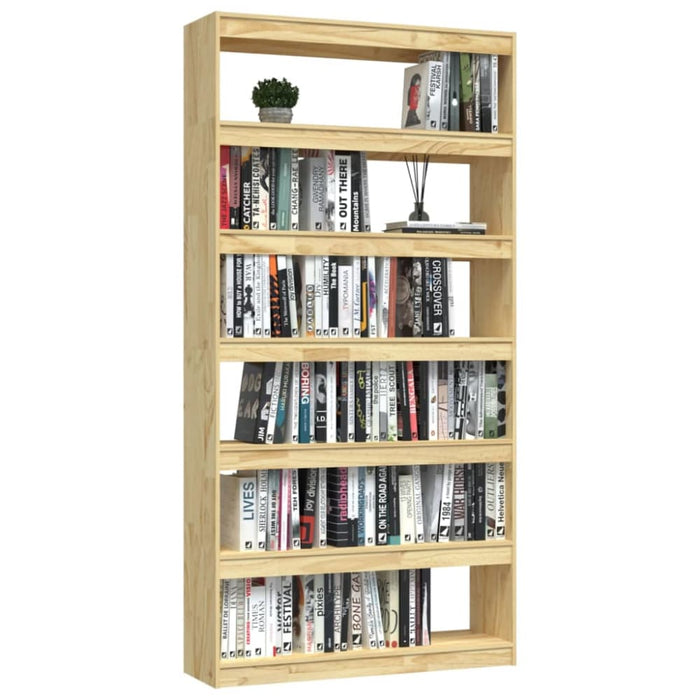 Book Cabinet Room Divider 100x30x200 Cm Solid Pinewood