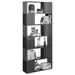 Book Cabinet Room Divider Glossy Look Grey 80x24x186 Cm