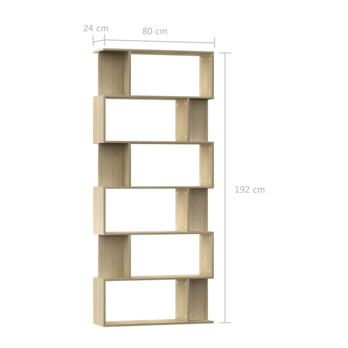 Book Cabinet Room Divider Sonoma Oak Chipboard Nbbbkt