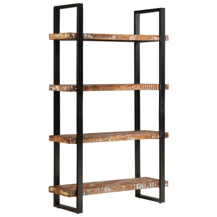 Bookcase 4-tier 110x40x180 Cm Solid Wood Reclaimed And Iron