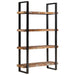 Bookcase 4-tier 110x40x180 Cm Solid Wood Reclaimed And Iron