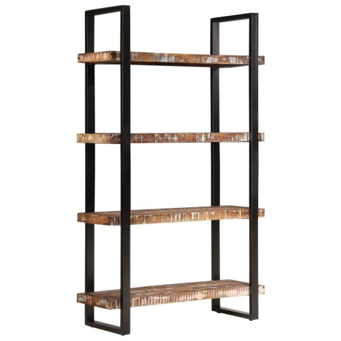 Bookcase 4-tier 110x40x180 Cm Solid Wood Reclaimed And Iron