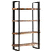 Bookcase 4-tier 110x40x180 Cm Solid Wood Reclaimed And Iron